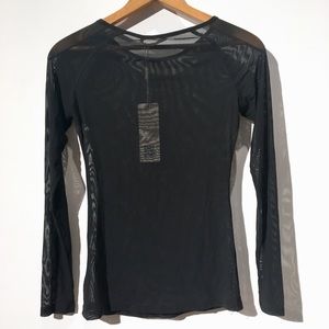 Sheer black long sleeved top
